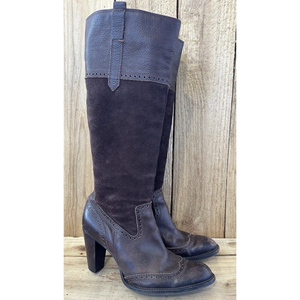 Preview International Tall Suede Boots Brown Heeled Women’s Sz 9 M Career